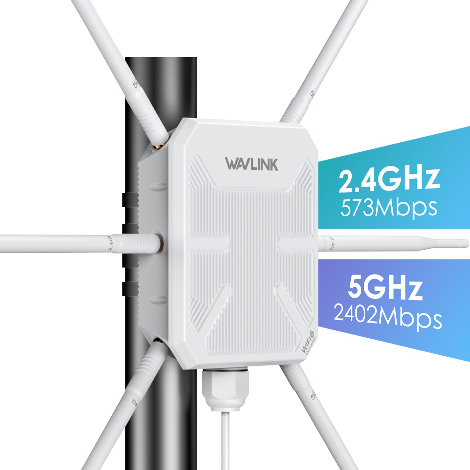 Antena Wi-Fi 6 de Uso Externo de Alta Potência IP67 AX3000S - Wavlink