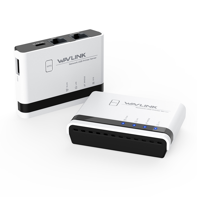 Servidor De Impressão Wi-Fi e Ethernet N300 Wavlink